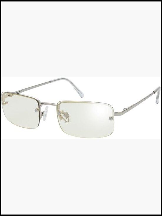 Minimalist Rectangular Sunglasses with Clear Lenses and Metal Temples main image 4